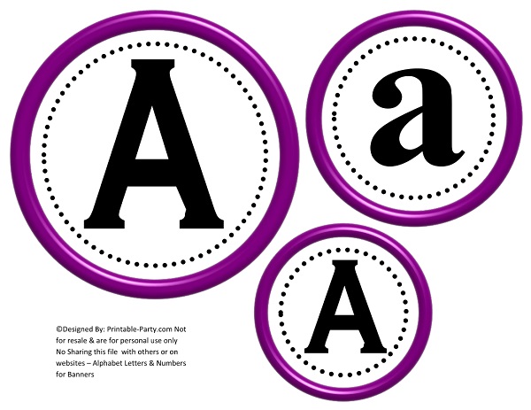 3D Circle Printable Banner Letters A Z 0 9 Create A Personalized 