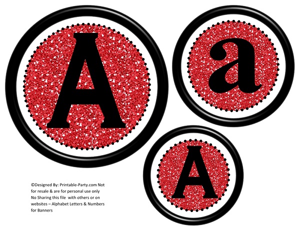 3d circle printable banner letters a z 0 9 create a personalized