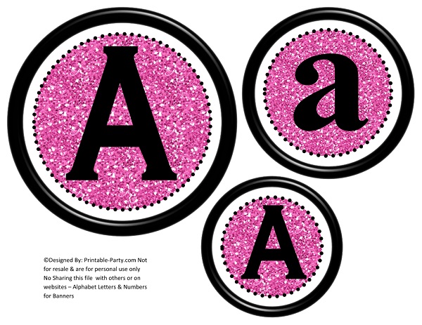 3D Circle Printable Banner Letters A Z 0 9 Create A Personalized 