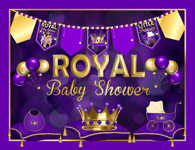 Royal Princess Baby Shower Decorations | Purple Ethnic ...